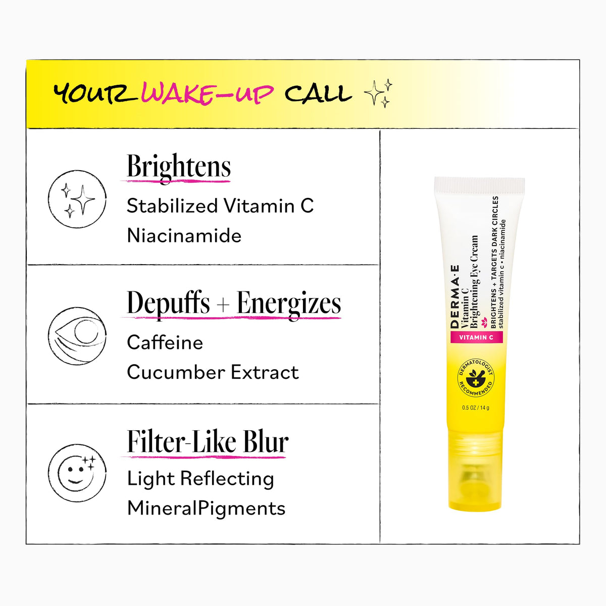 Derma E next to a coin for scale to show compact 0.5 fl oz size