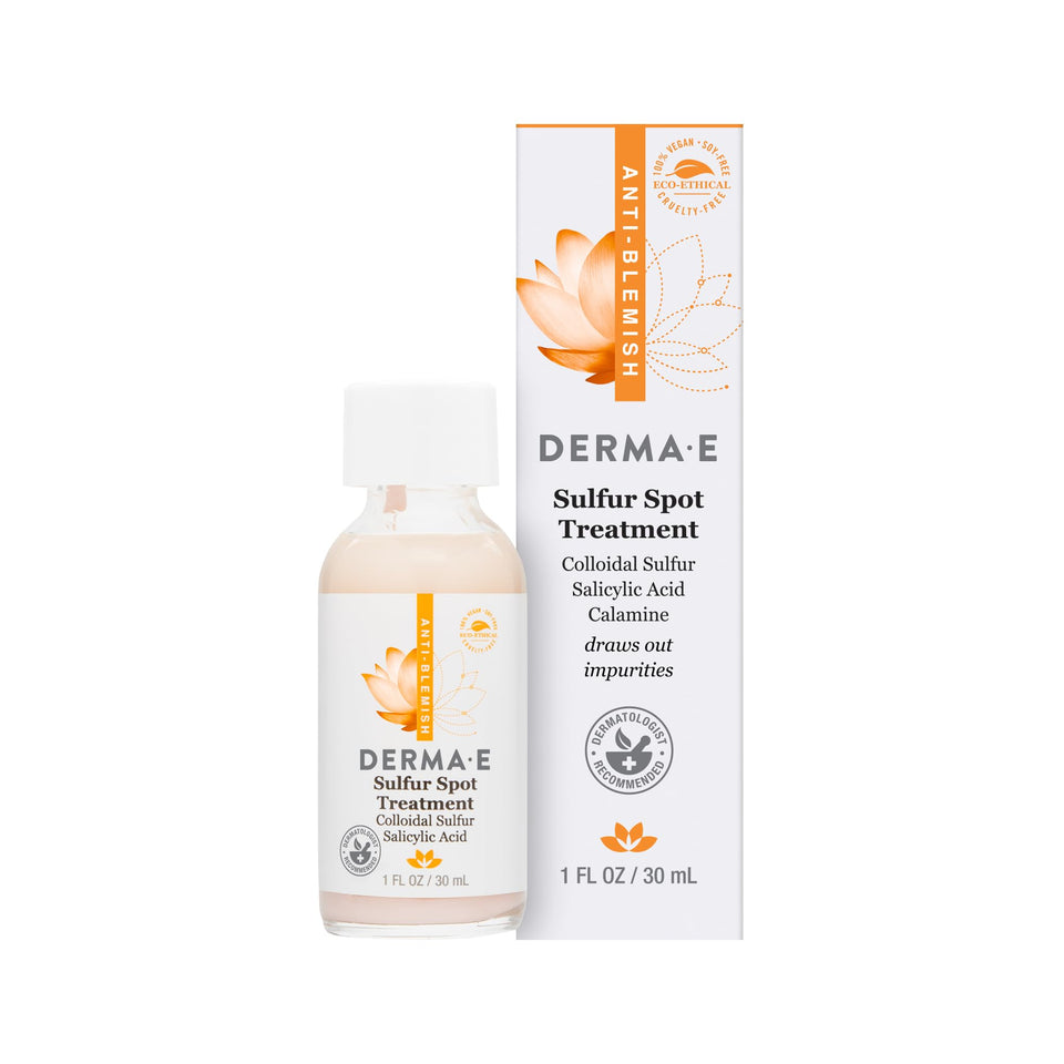 Derma E front bottle showing packaging and fast-targeting benefit