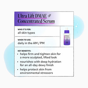 Derma E 1 oz bottle next to common objects conveying size