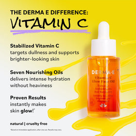 Derma E bottle on bathroom counter indicating daily routine benefit
