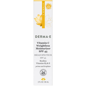 Derma E front packaging showing SPF 45 and brightening benefits