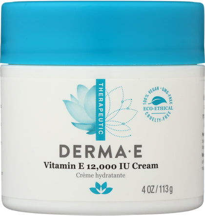 Derma E Vitamin E cream front packaging showing rich moisturizing benefit
