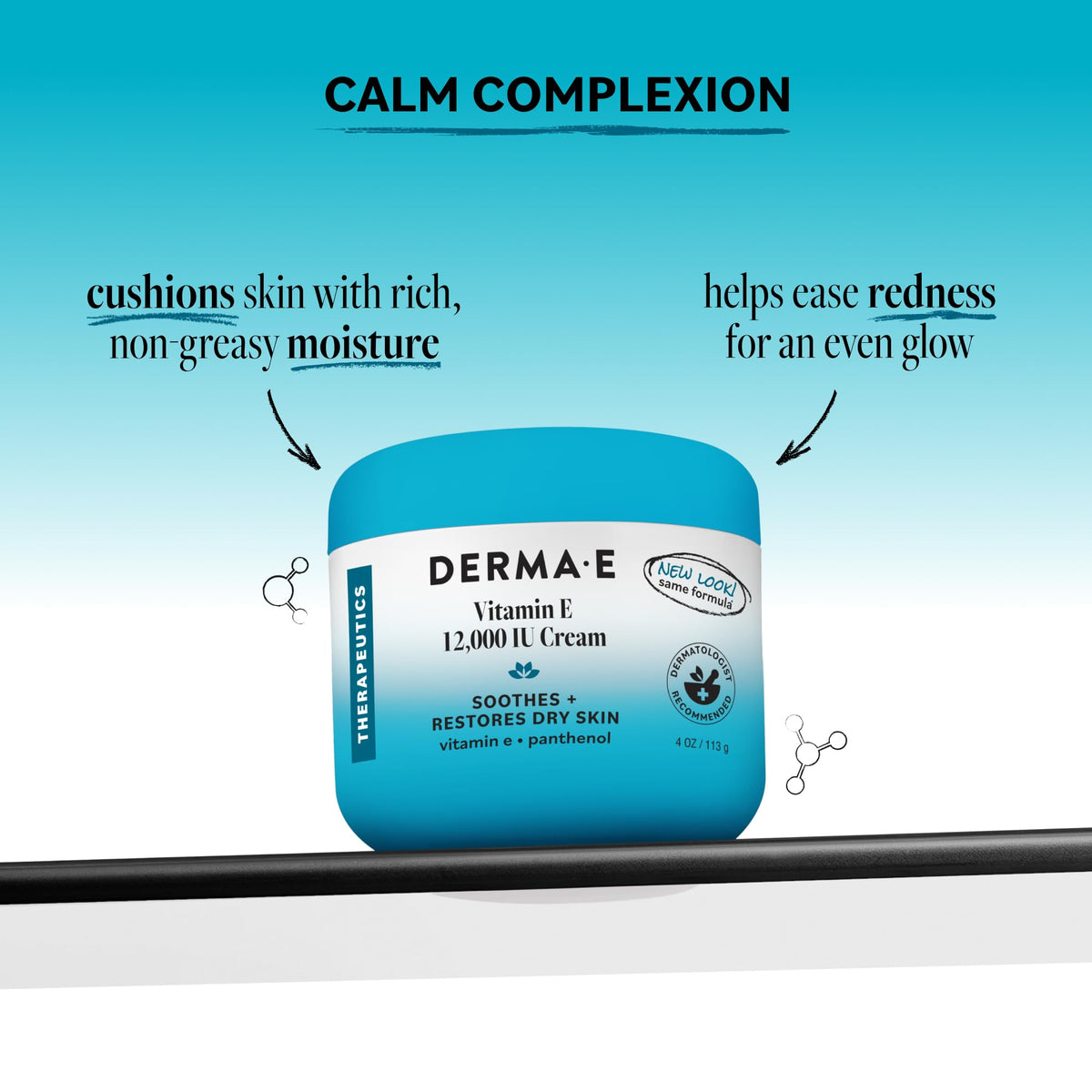 Derma E close-up of cream texture that shows smooth, fast absorption