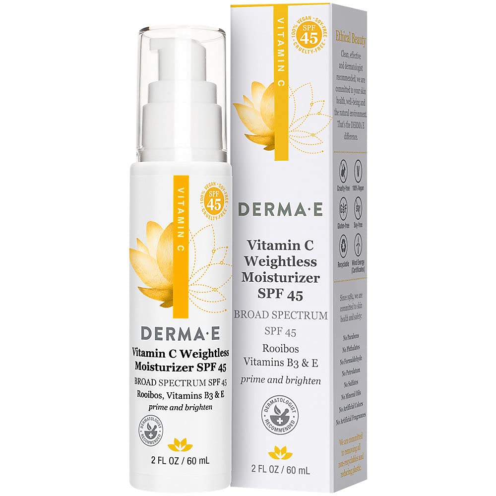 Derma E pump and cap detail highlighting travel-friendly design