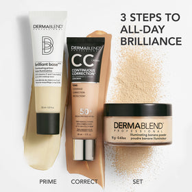 Dermablend mixed with foundation demonstrating customizable radiance