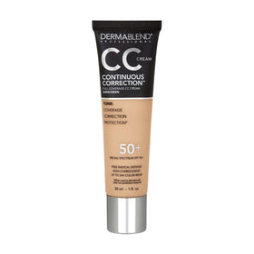 Dermablend front packaging showing SPF 50+ protection and coverage benefit