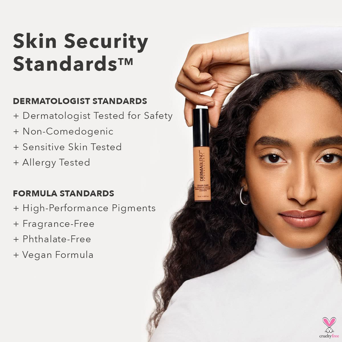 Dermablend creamy swatch texture demonstrating blendability and hydrating finish benefit