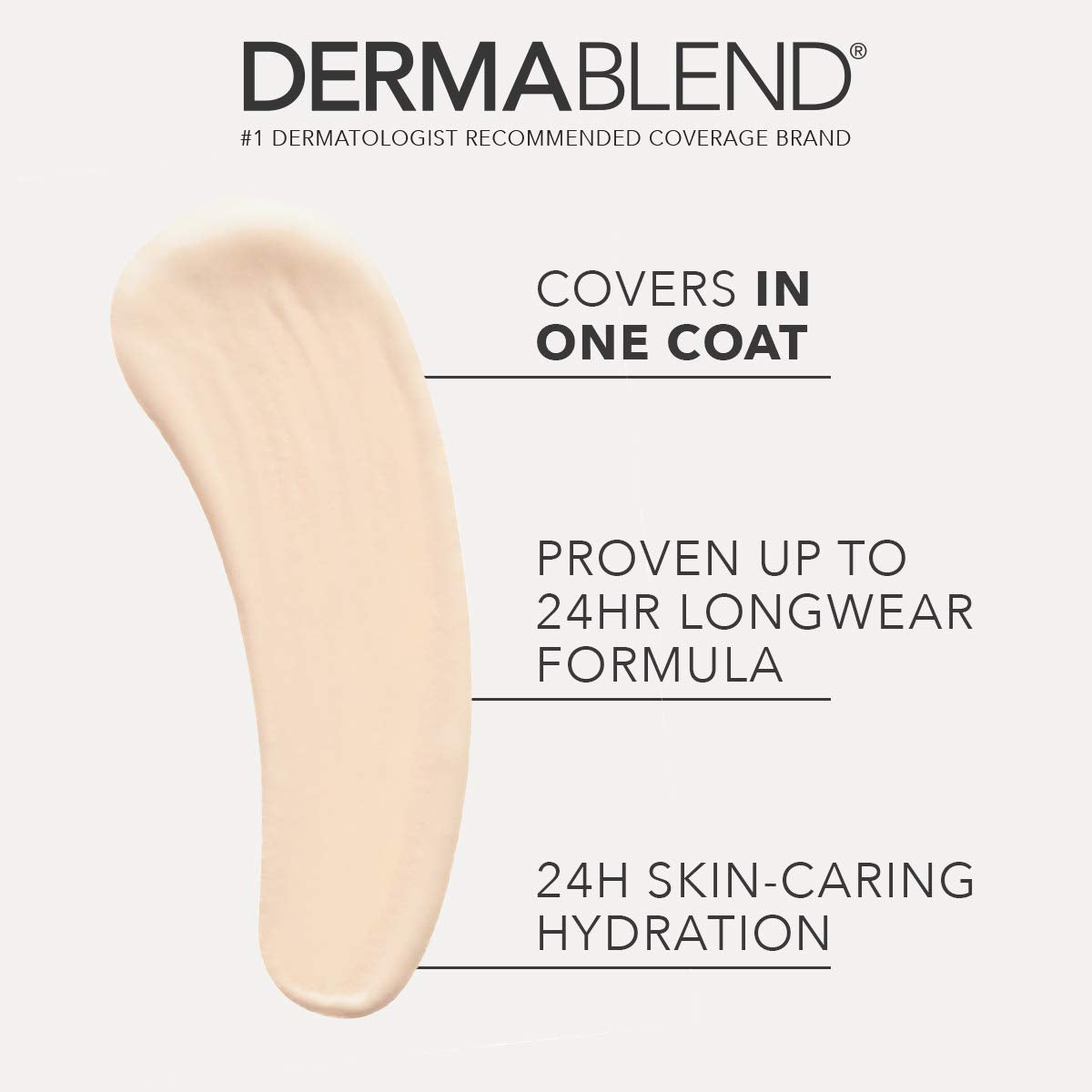 Dermablend close-up label and cap showing shade 9N and ingredient clarity benefit