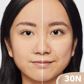 Dermablend cover care 30N swatch on skin showing shade 30N coverage and natural matte benefit