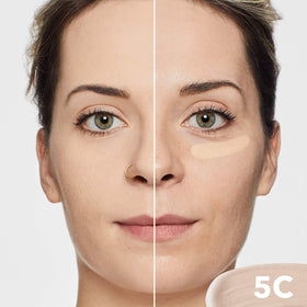 Dermablend before and after under-eye to show effective concealment