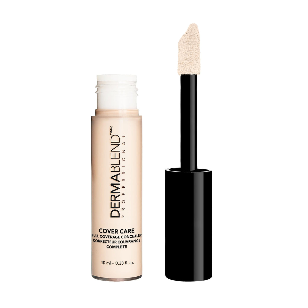 Dermablend concealer front view showing compact tube and shade 9N benefit lasting coverage
