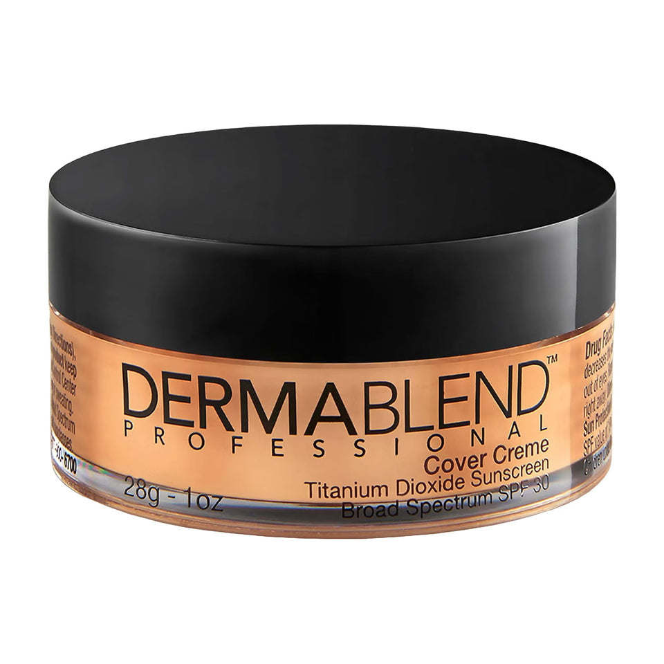 Dermablend cover crème front jar showing product and shade benefit