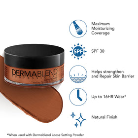 Dermablend shade 70W Olive Brown swatches on arm, accurate color matching benefit