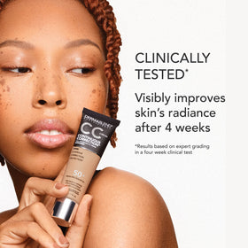 Dermablend ingredient label close-up highlighting niacinamide and antioxidants