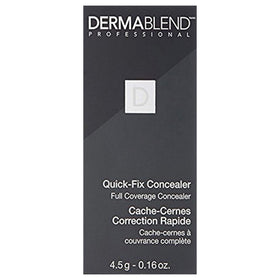 Dermablend product label close-up showing ingredient and safety icons