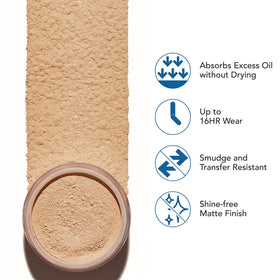 Dermablend jar open with sifter visible for controlled dispensing and convenience