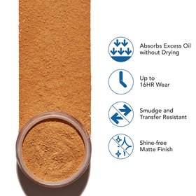 Dermablend powder texture close-up highlighting fine microscopy and blur effect