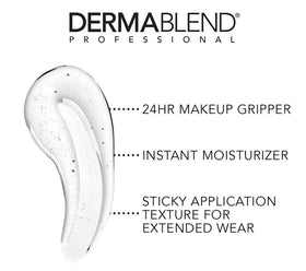 Dermablend close-up of open cap and clear jelly texture for quick absorption