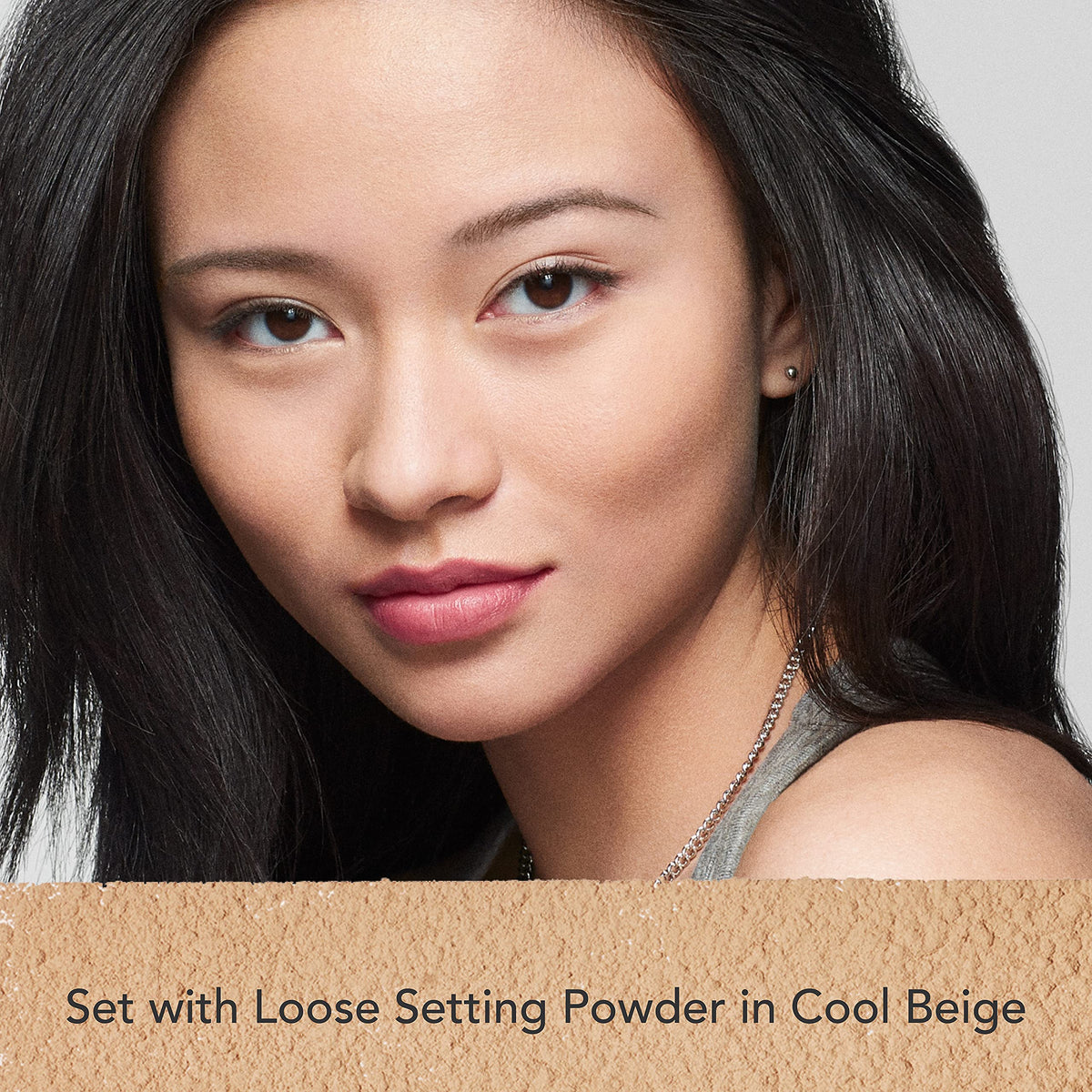 Close-up of Dermablend powder texture fine milled particles for smooth finish