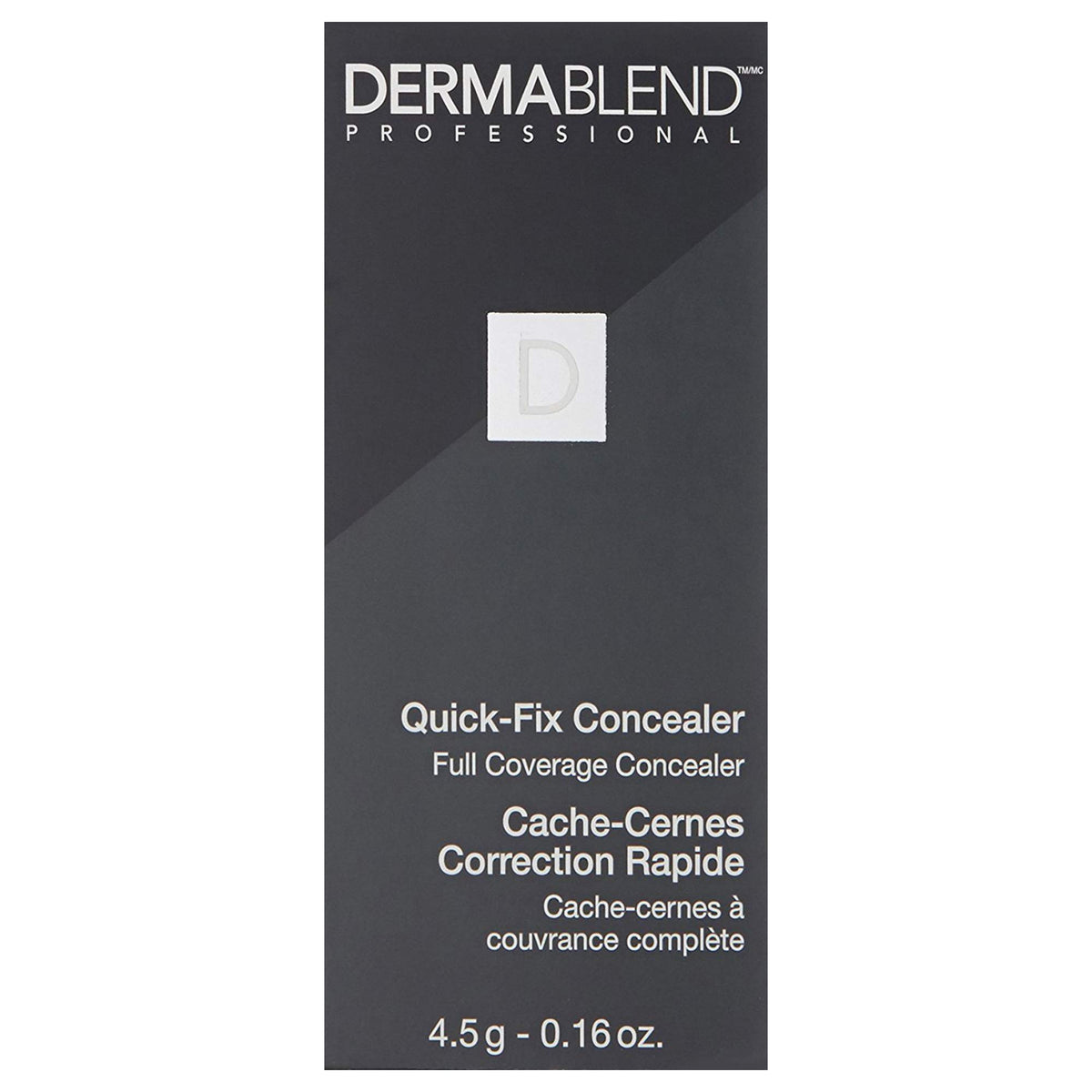 Dermablend label detail highlighting dermatologist-backed safety and benefits