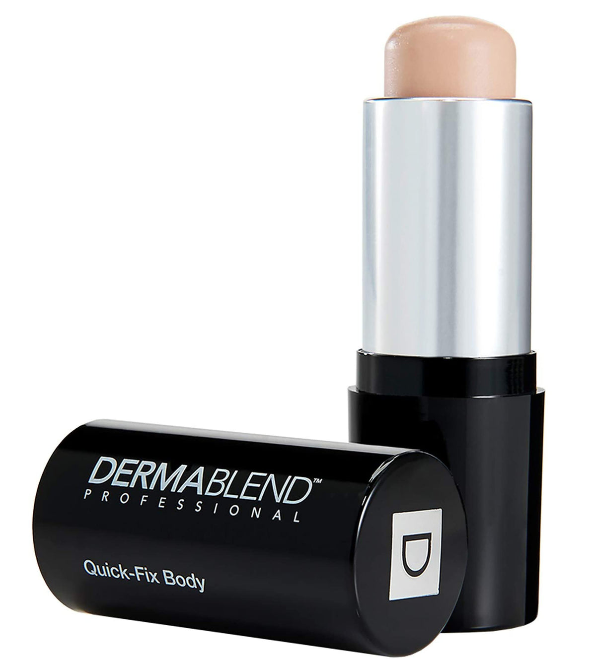 Dermablend Quick-Fix stick front angle shows compact design and durable coverage