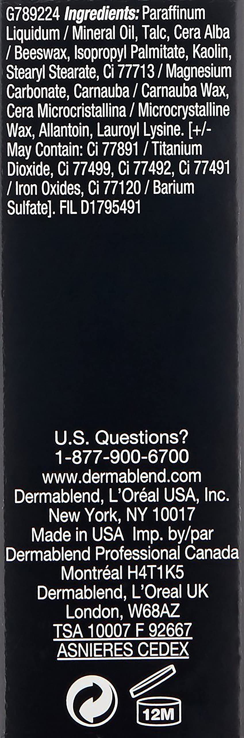 Dermablend stick with setting powder showing long-wear, water-resistant benefit