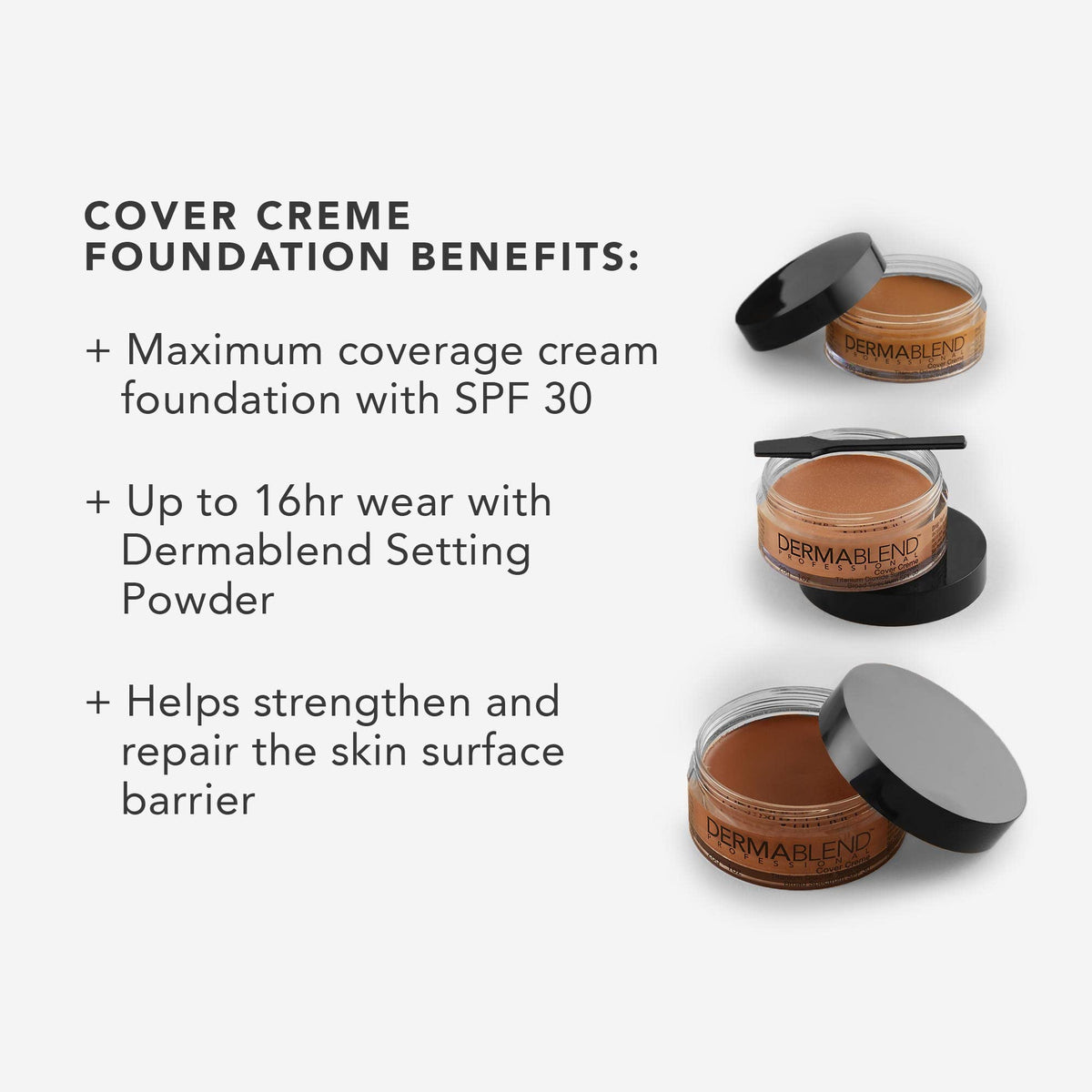 Dermablend shade comparison showing 15C Cool Beige for undertone match