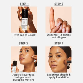 Dermablend primer next to coin illustrating 1.0 fl oz size for travel