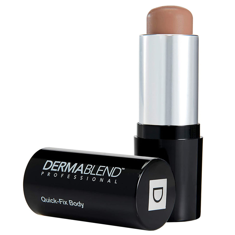 Dermablend front packaging showing shade 65W Bronze and compact stick benefit