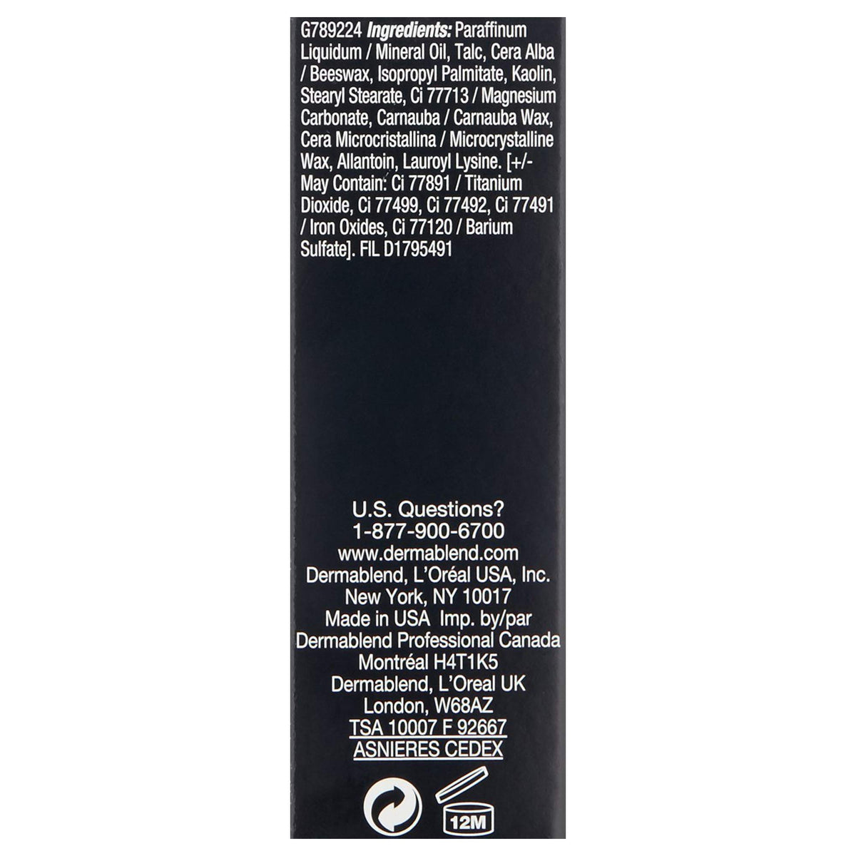 Dermablend stick inside travel pouch showing on-the-go touch-up benefit