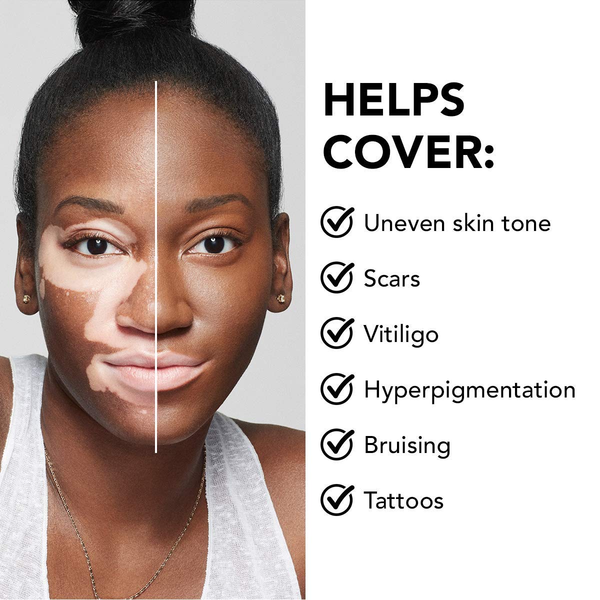 Dermablend swiped on skin demonstrating even coverage and natural finish