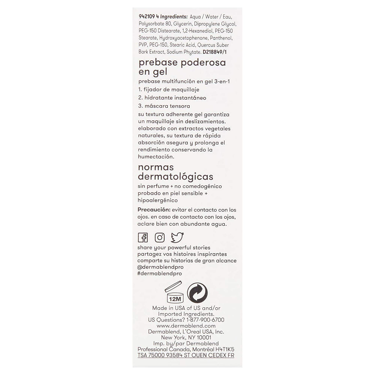 Dermablend primer in travel pouch showing portability and on-the-go hold