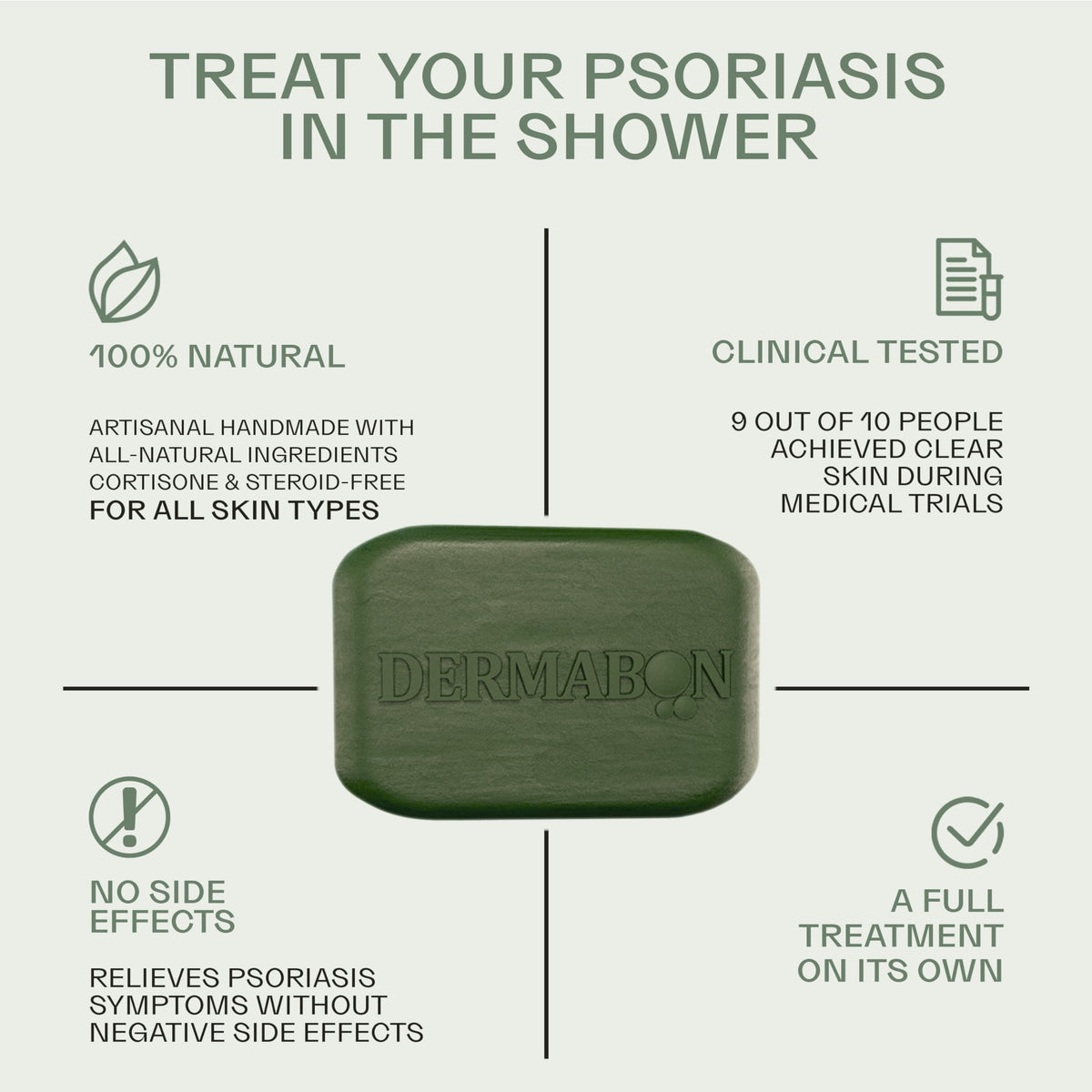 Dermabon lather foam on hand illustrating gentle cleansing benefit
