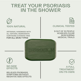 Dermabon lather foam on hand illustrating gentle cleansing benefit