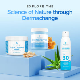 DermaChange set styled on bathroom shelf suggesting daily routine and aesthetic storage