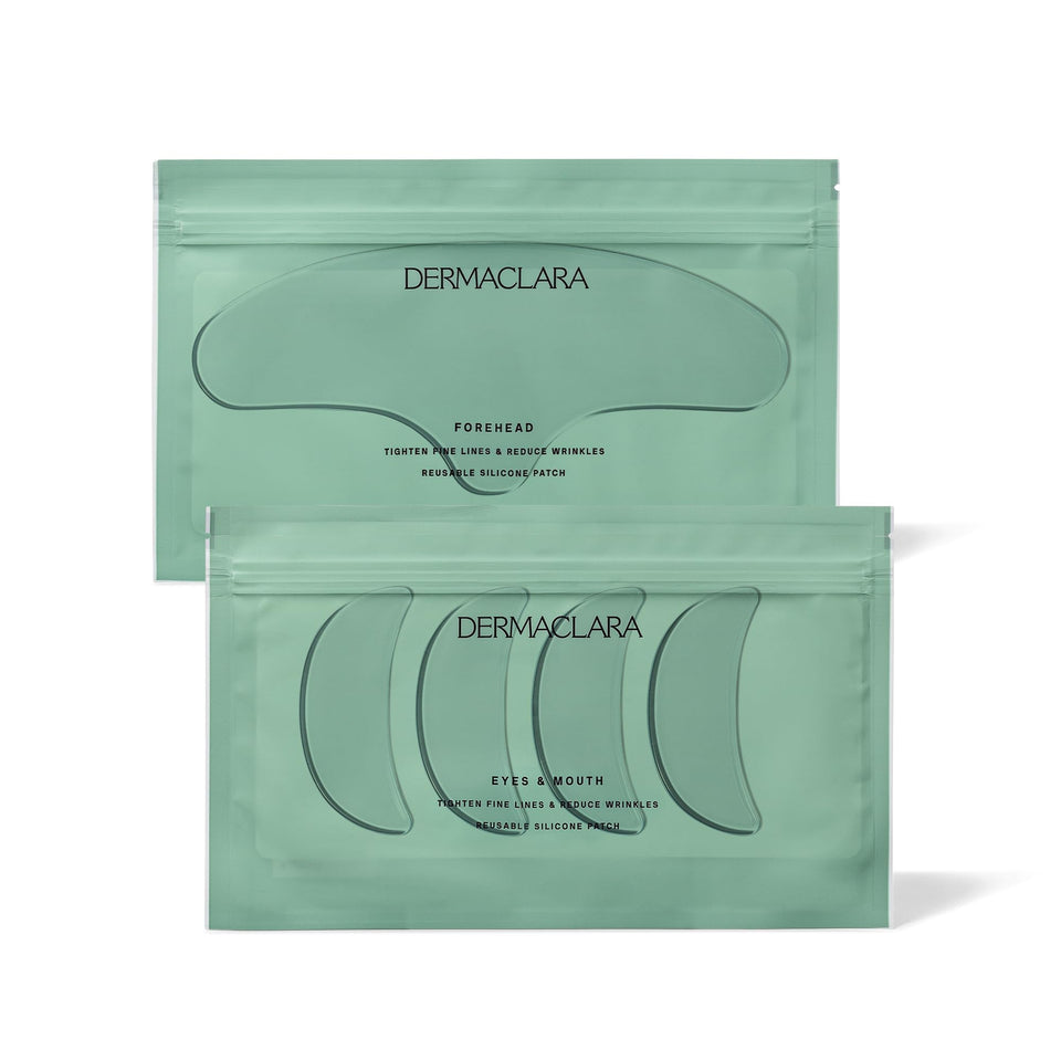 Dermaclara kit front packaging showing all patches and benefits
