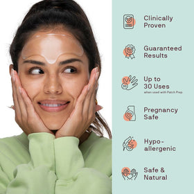 Dermaclara patches applied while sleeping showing overnight treatment