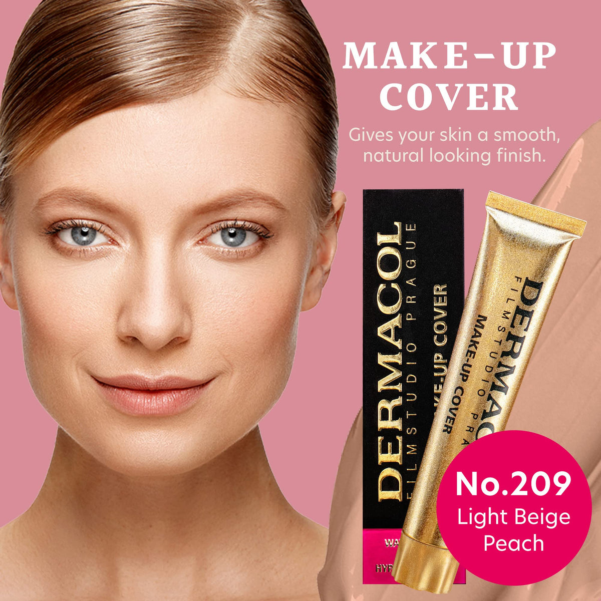 Dermacol tube dispensing foundation emphasizing controlled application and hygiene