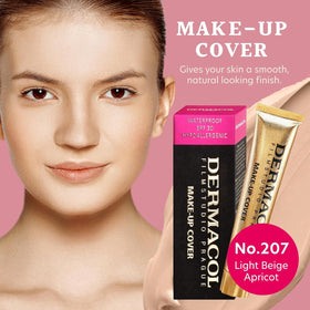Dermacol application brush stroke demonstrating blendable full coverage finish