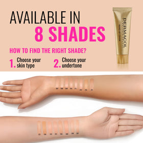 Dermacol placed in travel kit conveying portability and on-the-go touch-up benefit