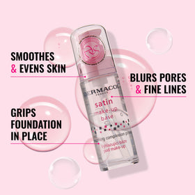 Dermacol primer in hand showing compact 30 ml size for travel and portability