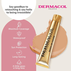 Dermacol swatch on arm Shade 218 showing color match and opacity