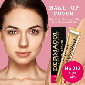 Dermacol swatches on arm comparing shade 212 to skin for accurate match