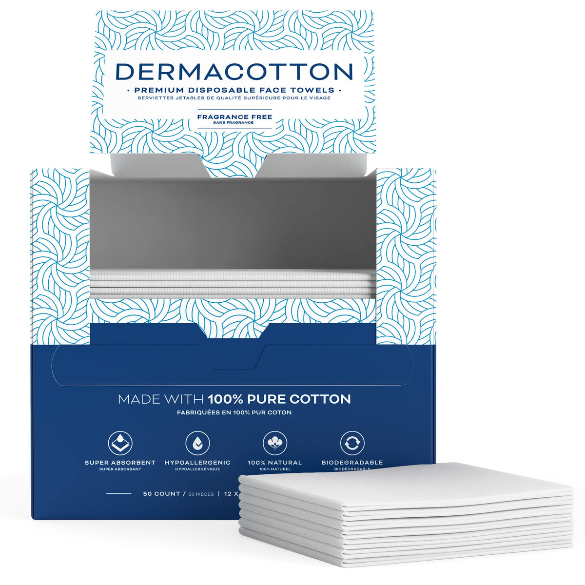 DERMACOTTON in bathroom setting for convenient skincare and travel use