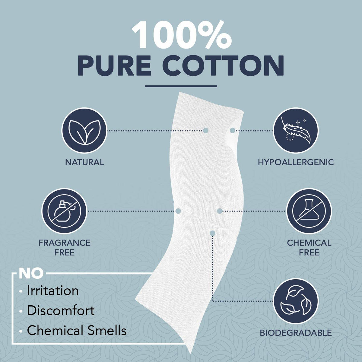 DERMACOTTON close-up texture of cotton weave for gentle cleansing