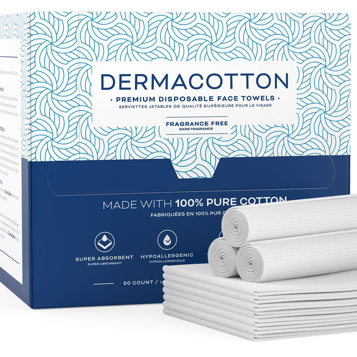 DERMACOTTON front packaging showing product count and benefits