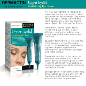 Dermactin demonstrating application on upper eyelid to help lift and revitalize appearance