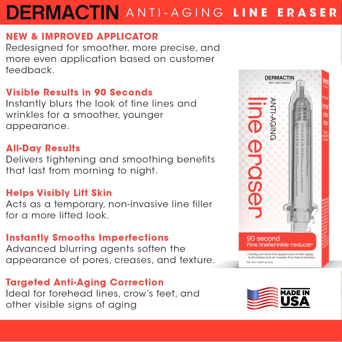 Dermactin before and after forehead closeup showing visible smoothing effect