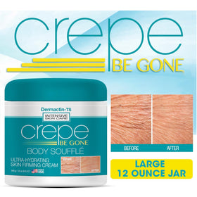 Spreading Dermactin on arms to visibly soften and improve crepey texture