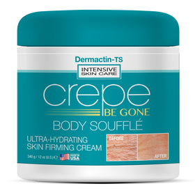 Dermactin Crepe Be Gone front jar showing classic packaging and clear product benefit